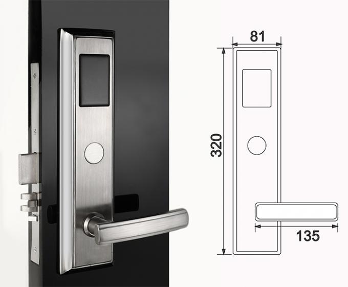 Serrure de porte électronique de chambre d'hôtel de Rfid de logiciel Keyless de sécurité de Digital d'acier inoxydable