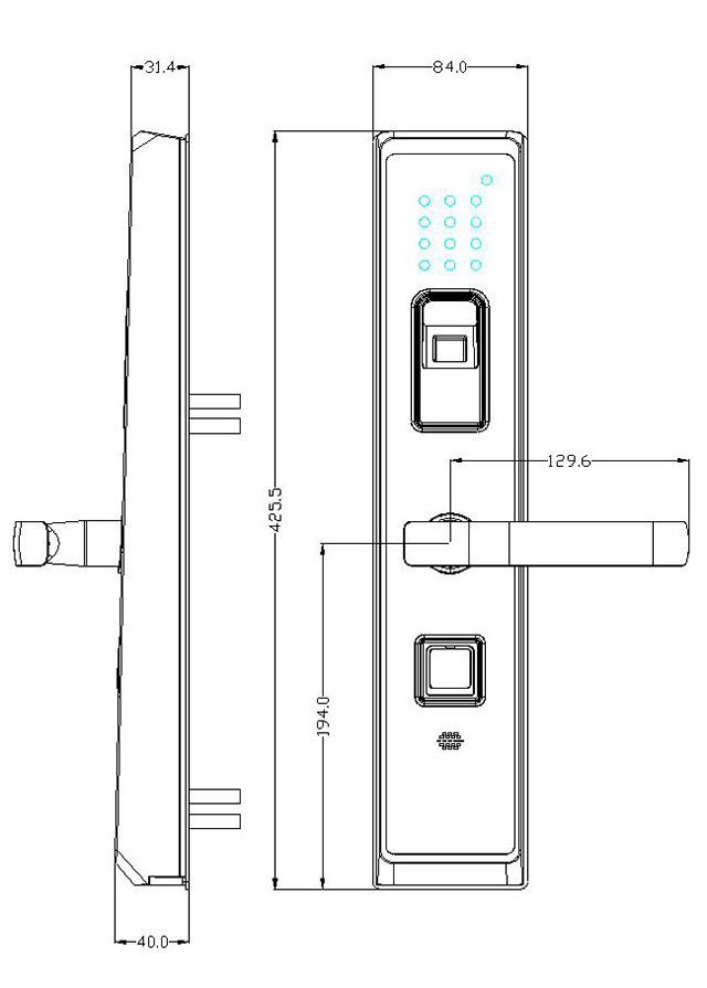 Serrure de porte en verre intelligente de Digital Fingeprint d'écran tactile en alliage de zinc