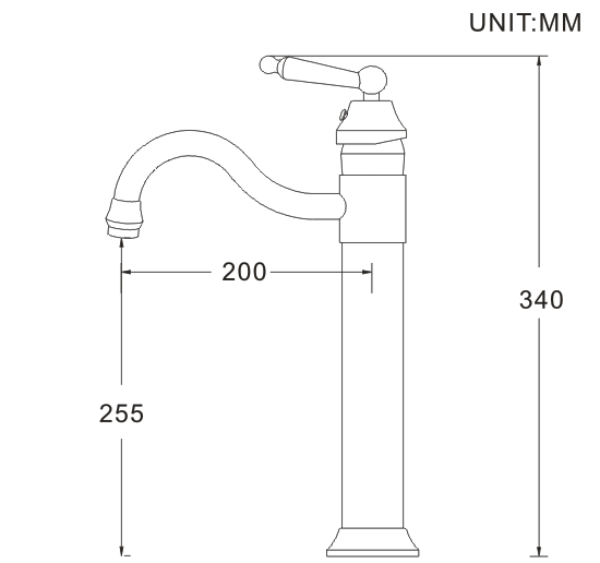 L'huile a frotté le robinet de mélangeur en bronze de l'eau, robinet concret de bassin de Chrome