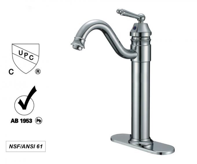 L'huile a frotté le robinet de mélangeur en bronze de l'eau, robinet concret de bassin de Chrome