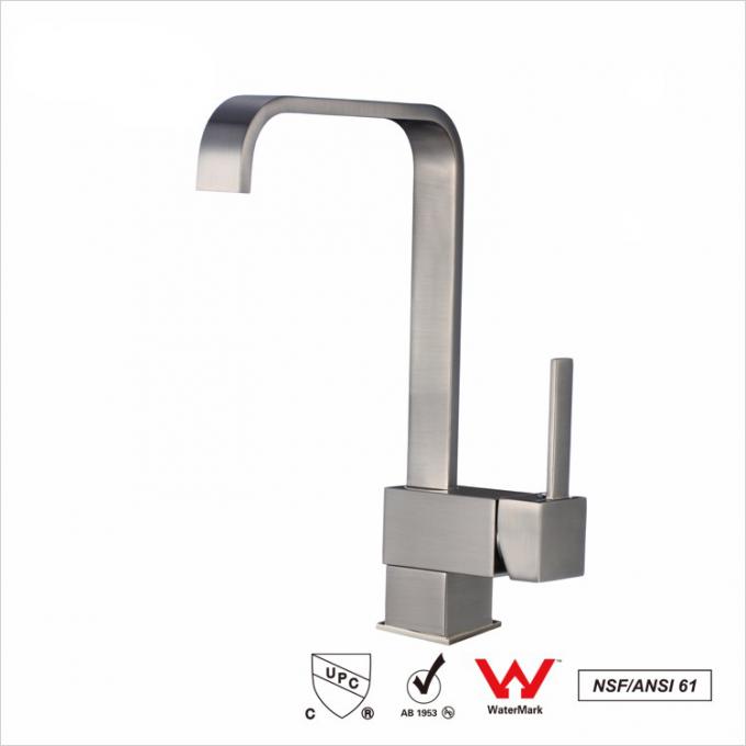 Robinet en laiton sans plomb de cuisine/robinet simple de robinet d'évier de poignée monté par plate-forme
