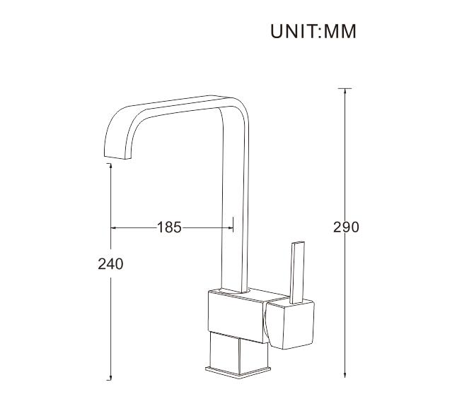 Robinet en laiton sans plomb de cuisine/robinet simple de robinet d'évier de poignée monté par plate-forme