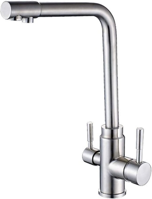 Double robinet en alliage de zinc d'économie de l'eau de poignée, robinet de robinet d'eau sans plomb