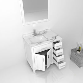 Armoires de salle de bain en bois massif blanc / armoire de lavabo