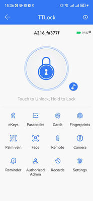 Vidéo œil de chat veine de la paume / face déverrouillage Wifi Smart Lock Aluminium IP65