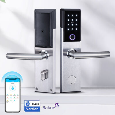 Fermeture de porte intelligente connectée WiFi pour porte d'entrée avec carte de code APP Bluetooth et méthodes de contrôle de la clé mécanique