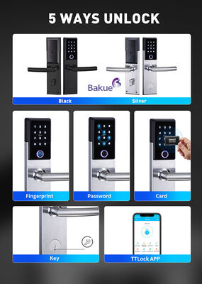 120 min Fermeture de porte à empreinte digitale ignifuge Porte d'entrée compatible Porte d'appartement Porte d'hôtel Porte de bureau Porte d'accès Solution Smart APP Code WiFI