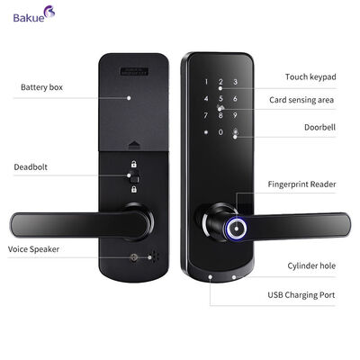 Fermeture de porte à l'épreuve du feu 60 min Adapte épaisseur de porte 38 à 50 mm 60 min Fermeture de porte intelligente à l'épreuve du feu avec WiFi eKey APP Dispositif de gestion d'accès à distance
