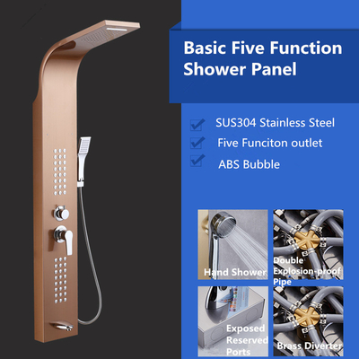 Panneau de douche en acier inoxydable H150xW22cm Cascade à tête multicolore