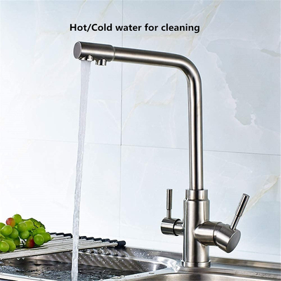 3 dans 1 plate-forme en laiton de l'acier inoxydable H330 XW200mm de robinet d'épurateur de l'eau a monté