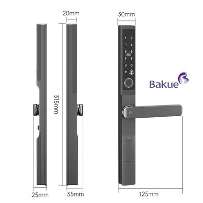 Fermeture de porte numérique intelligente ultra-mince de 25 mm avec plusieurs méthodes de déverrouillage et une capacité d'utilisateur illimitée